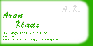 aron klaus business card